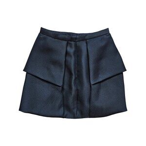 Tibi NWT Black Ruffle Mini Skirt Back Zip Sz 2